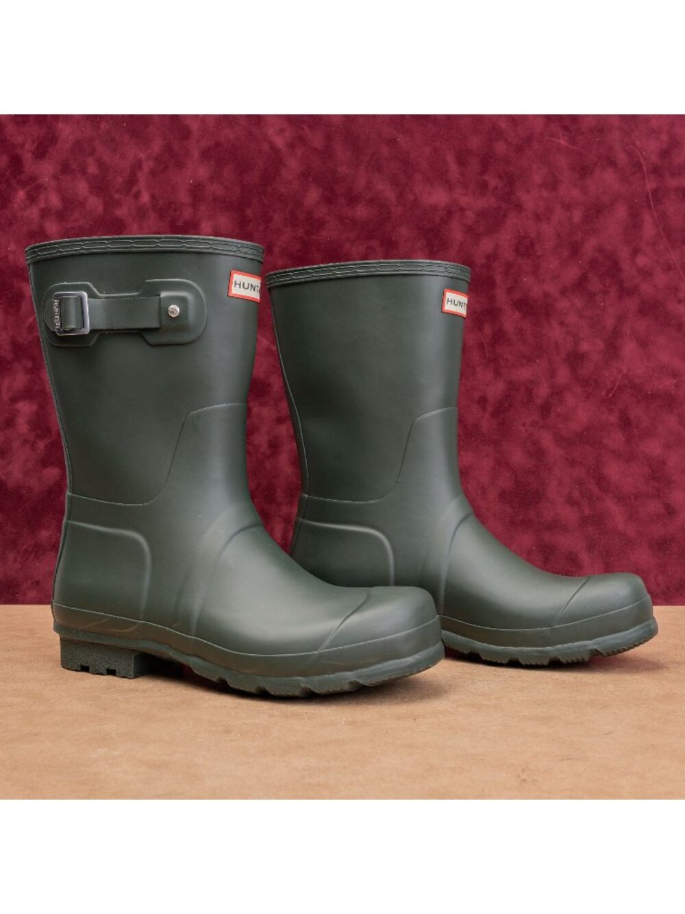 Hunter Men Original Short Green Farm Wellies Rubber Rain Boots 11US EUR44